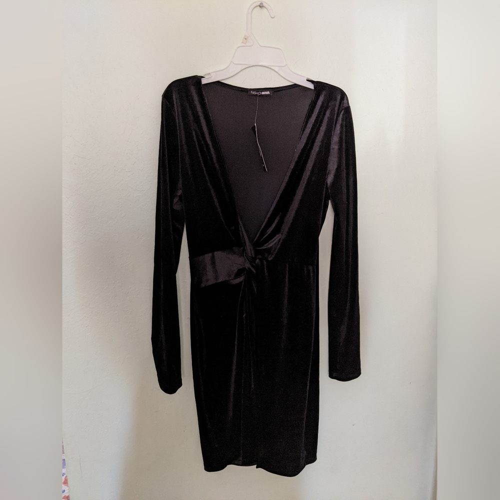Black velvet fashion nova dress